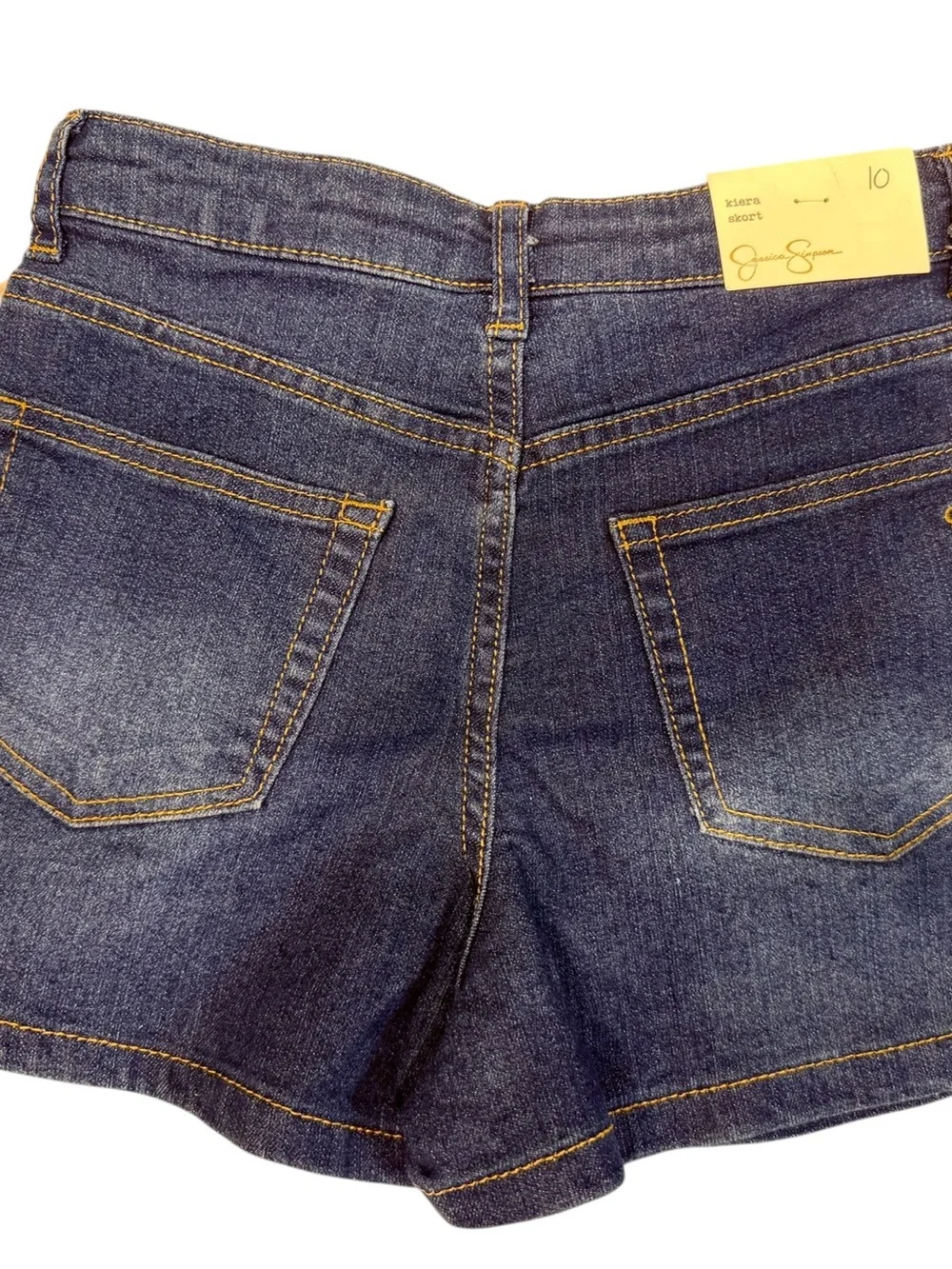 Jessica Simpson Dark Blue Denim Mini Skirt Shorts with Button Front NWT Size 10